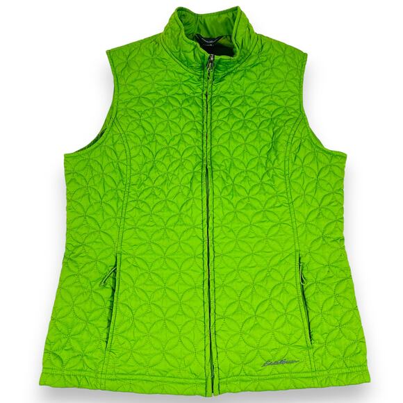 Eddie Bauer Womens Medium Vest Puffer Quilted Green Polyester - Picture 1 of 12